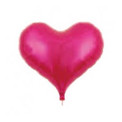 BALLON METALLIQUE COEUR JELLY FUSCHIA 35 CM 14" IBREX