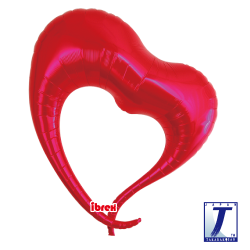 BALLON METALLIQUE COEUR ROUGE ELEGANT 80CM IBREX