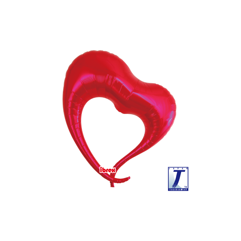 BALLON METALLIQUE COEUR ROUGE ELEGANT 80CM IBREX BALLON METALLIQUE COEUR ROUGE ELEGANT 80CM IBREX