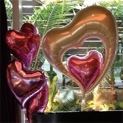 BALLON METALLIQUE COEUR ROUGE ELEGANT 80CM IBREX