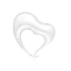 BALLON METALLIQUE COEUR ARGENT ELEGANT 80 CM IBREX