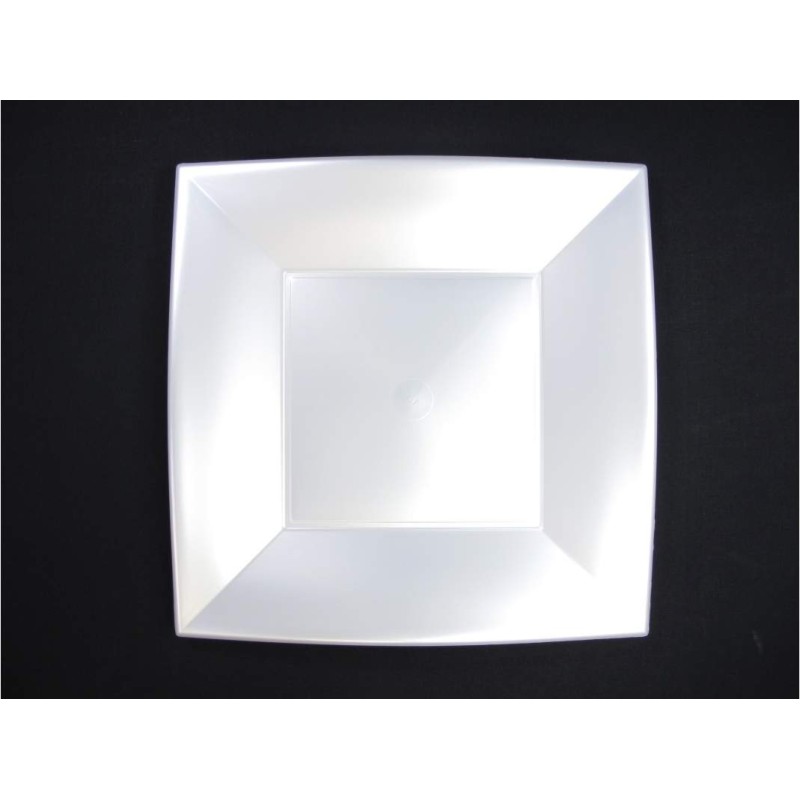 8 GRANDES ASSIETTES CARRÉES BLANC PERLE 29 CM 8 GRANDES ASSIETTES CARRÉES BLANC PERLE 29 CM