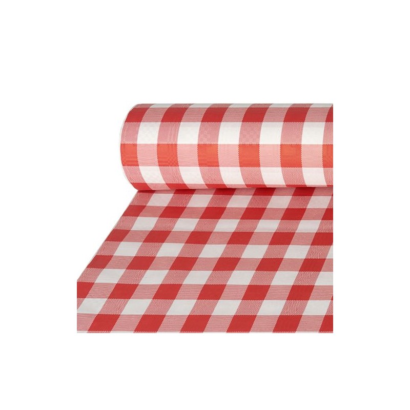 NAPPE DAMASSEE VICHY ROUGE L120 X 10 M