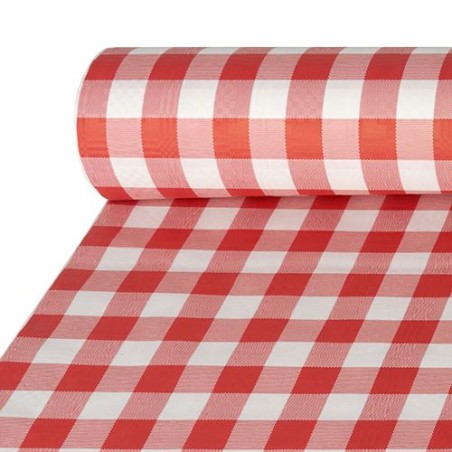 NAPPE DAMASSEE VICHY ROUGE L120 X 10 M