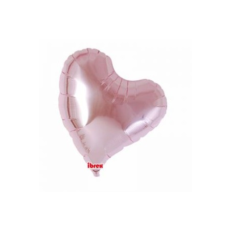 BALLON METALLIQUE COEUR SWEET ROSE CLAIR 36CM 14" IBREX