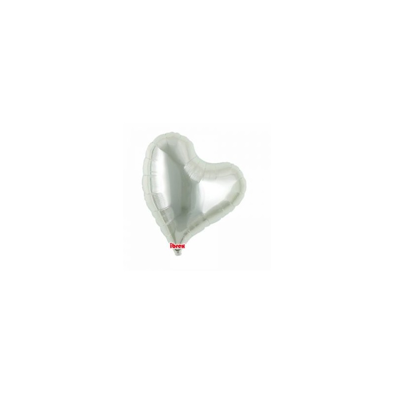 BALLON METALLIQUE COEUR SWEET ARGENT 36 CM 14" IBREX