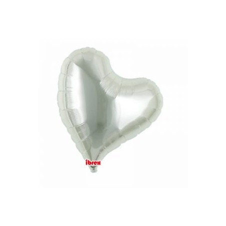 BALLON METALLIQUE COEUR SWEET ARGENT 36 CM 14" IBREX