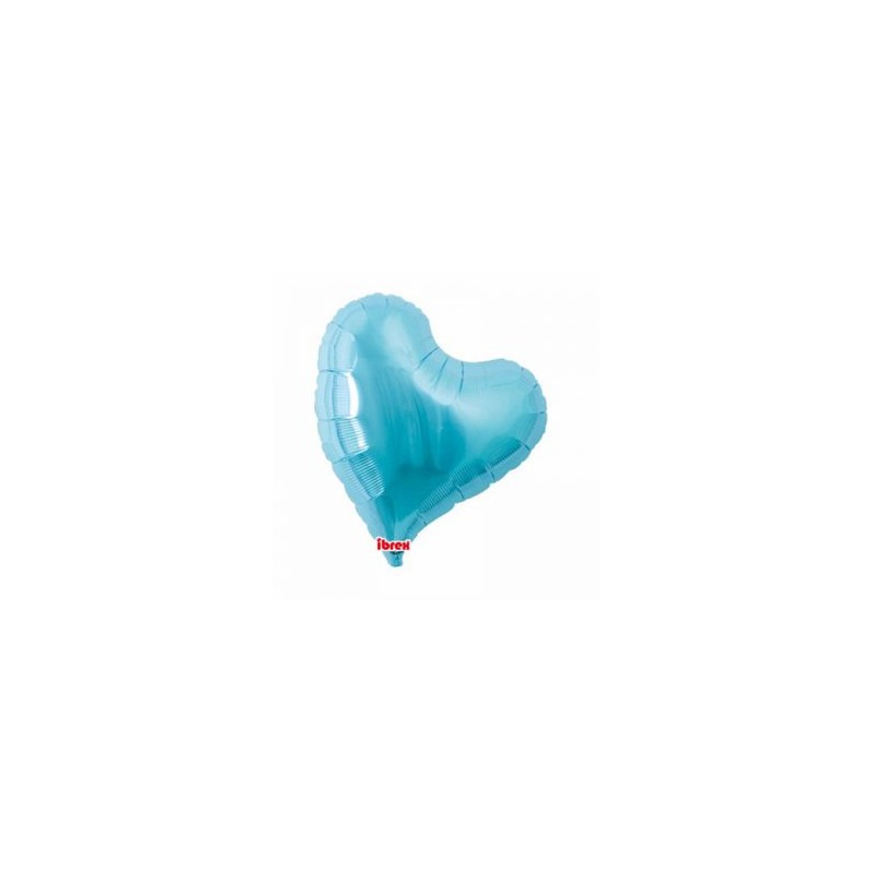 BALLON METALLIQUE COEUR SWEET BLEU CIEL 36 CM 14" IBREX