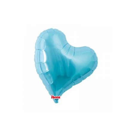 BALLON METALLIQUE COEUR SWEET BLEU CIEL 36 CM 14" IBREX