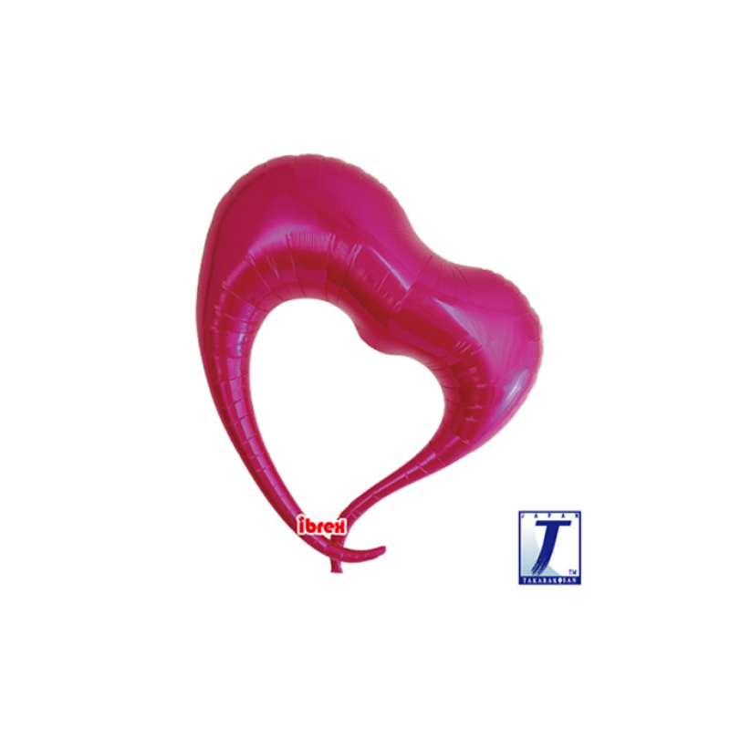 BALLON METALLIQUE COEUR FUSCHIA ELEGANT 80CM IBREX