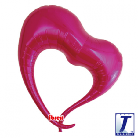 BALLON METALLIQUE COEUR FUSCHIA ELEGANT 80CM IBREX