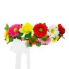 DIADEME BANDEAU OU TOUR DE TETE A FLEURS JAUNE ORANGE ET JAUNE ET RUBAN  DIADEME BANDEAU OU TOUR DE TETE A FLEURS JAUNE ORANGE ET JAUNE ET RUBAN
