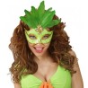 DEMI-MASQUE NEON VERT BRESIL AVEC PAILLETTES ET PLUMES  DEMI-MASQUE NEON VERT BRESIL AVEC PAILLETTES ET PLUMES