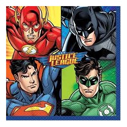 16 SERVIETTES JUSTICE LEAGUE 33 X 33 CM 