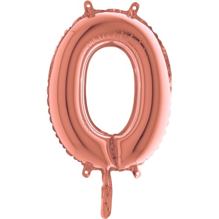 BALLON METALLIQUE LETTRE O ROSE GOLD 35 CM