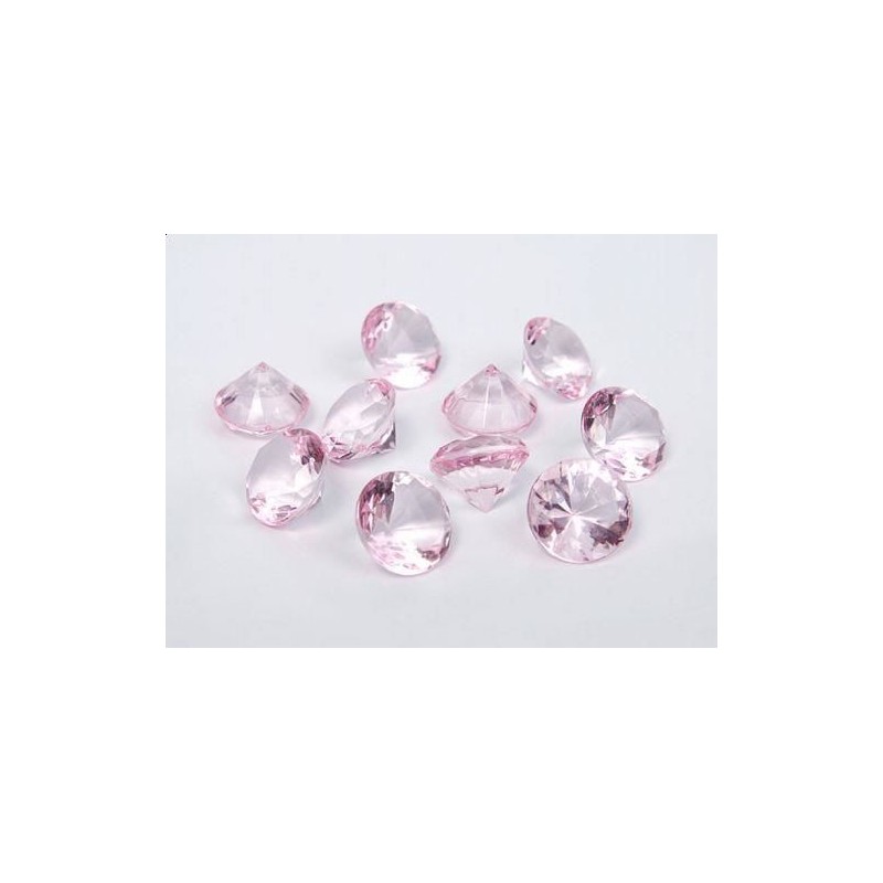 CONFETTIS DE TABLE DIAMANT ROSE CLAIR 20 MM