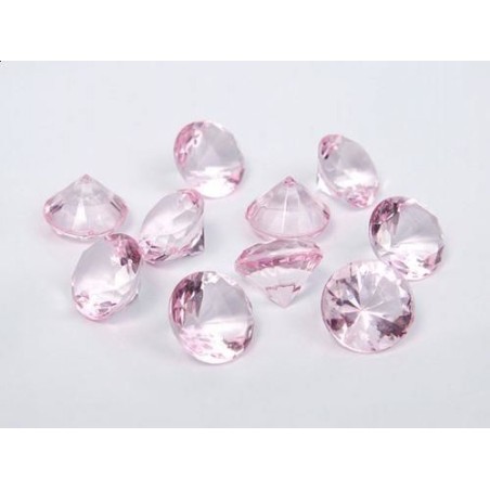 CONFETTIS DE TABLE DIAMANT ROSE CLAIR 20 MM