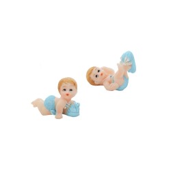 FIGURINE BEBE BLEU COUCHE 2 CM