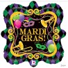 BALLON METALLIQUE 46 CM MARDI GRAS HOLOGRAPHIQUE