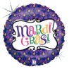 BALLON METALLIQUE 46 CM MARDI GRAS CELEBRATION HOLOGRAPHIQUE