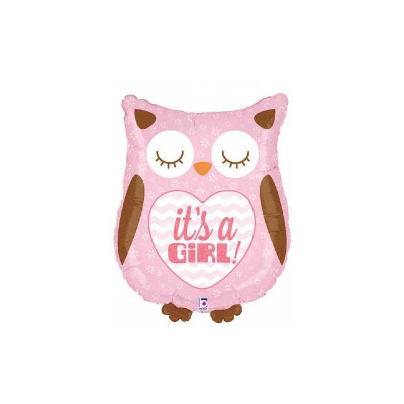 BALLON METALLIQUE 66CM IT'S A GIRL HIBOU HOLO BALLON METALLIQUE 66CM IT'S A GIRL HIBOU HOLO