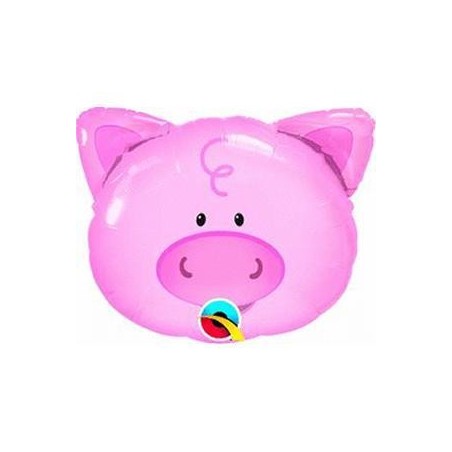 BALLON METALLIQUE TETE DE COCHON 30 CM