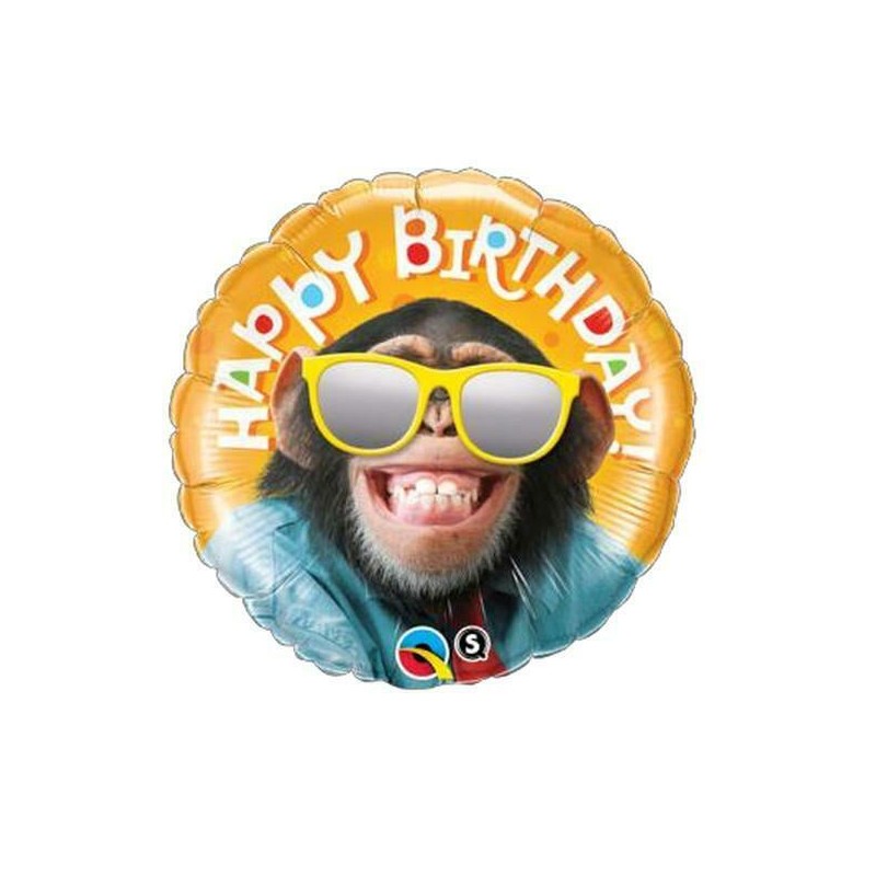 BALLON METALLIQUE 9'' HAPPY BIRTHDAY SINGE A LUNETTES