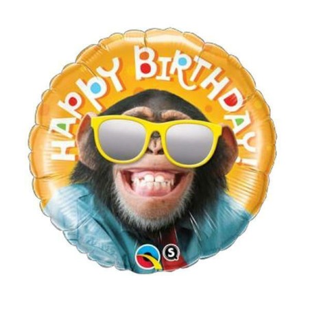 BALLON METALLIQUE 9'' HAPPY BIRTHDAY SINGE A LUNETTES