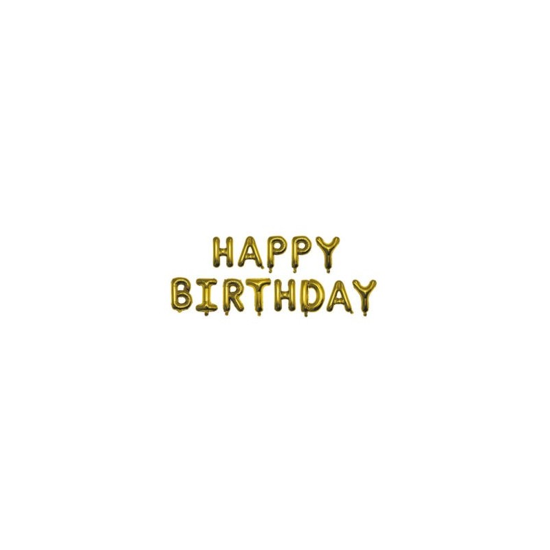 BALLONS LETTRES  METALLIQUES OR HAPPY BIRTHDAY BALLONS LETTRES  METALLIQUES OR HAPPY BIRTHDAY
