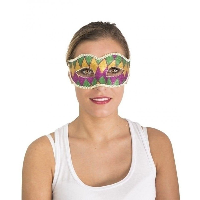 LOUP VENITIEN ARLEQUIN VIOLET, VERT ET OR  LOUP VENITIEN ARLEQUIN VIOLET, VERT ET OR