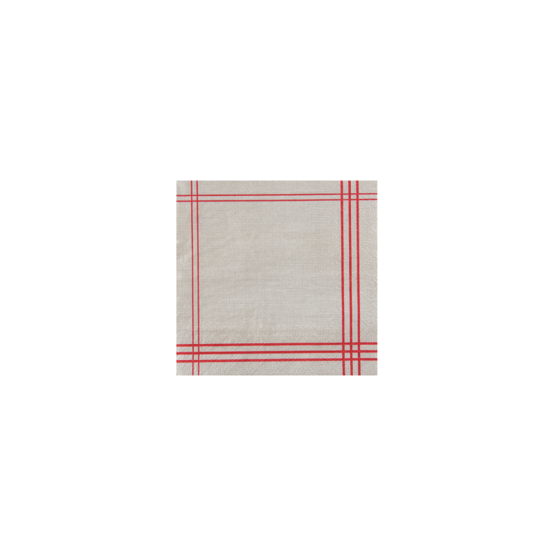 20 SERVIETTES PAPIER TRADITION ROUGE 33 X 33 CM