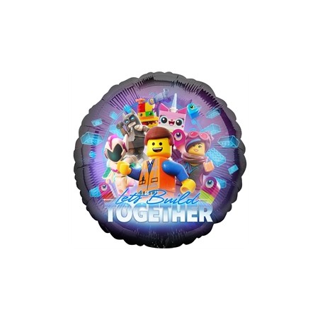 BALLON METALLIQUE ROND LEGO MOVIE 43 CM