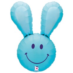 BALLON METALLIQUE TETE DE LAPIN BLEUE 94 CM