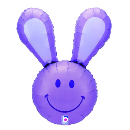 BALLON METALLIQUE TETE DE LAPIN VIOLET 94 CM