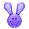 BALLON METALLIQUE TETE DE LAPIN VIOLET 94 CM