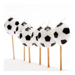 6 BOUGIES POUR GATEAU BALLON DE FOOT 