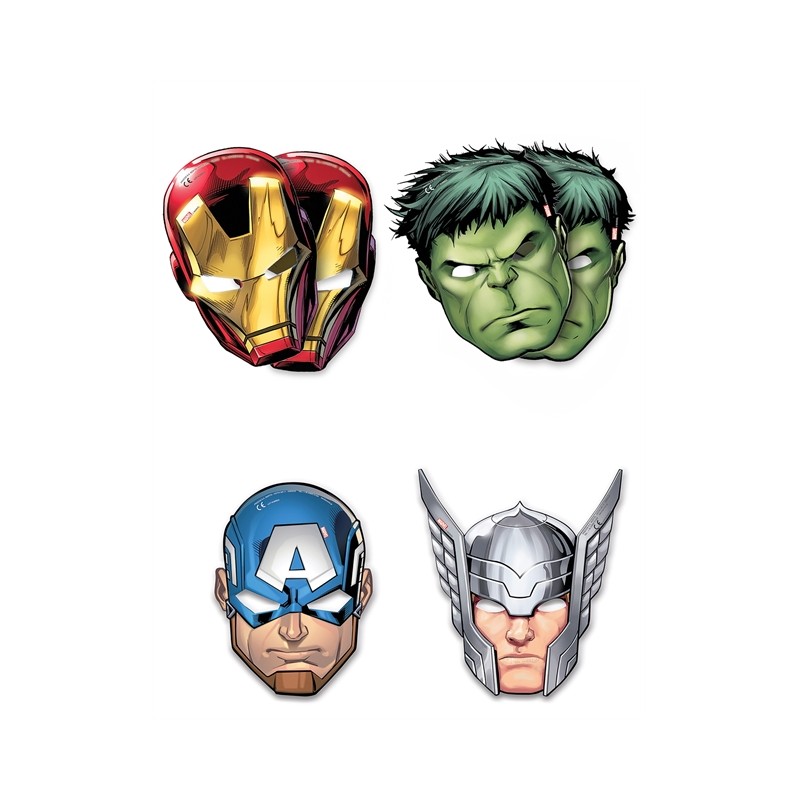 6 MASQUES AVENGERS EN CARTON 