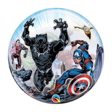 BALLON BUBBLES AVENGERS AVEC BLACK PANTHER MARVEL 56 CM