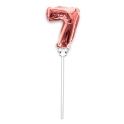 BALLON METALLIQUE AUTOGONFLANT CHIFFRE 7 ROSE GOLD 15 CM