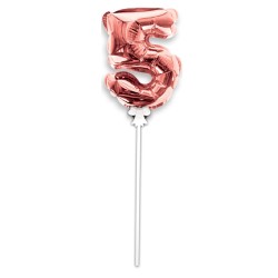 BALLON METALLIQUE AUTOGONFLANT CHIFFRE 5 ROSE GOLD 15 CM