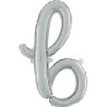 BALLON METALLIQUE LETTRE B SCRIPT ARGENT 35 CM 