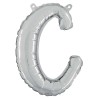 BALLON METALLIQUE LETTRE C SCRIPT ARGENT 35 CM 