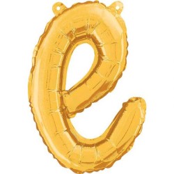 BALLON METALLIQUE LETTRE E CURSIVE OR 36 CM 