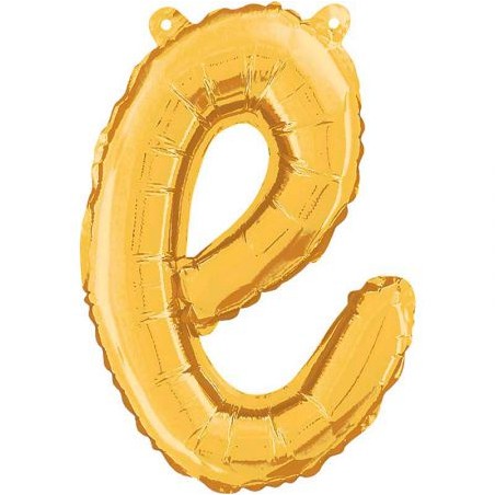 BALLON METALLIQUE LETTRE E CURSIVE OR 36 CM 