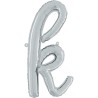 BALLON METALLIQUE LETTRE K SCRIPT ARGENT 35 CM  BALLON METALLIQUE LETTRE K SCRIPT ARGENT 35 CM