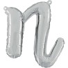 BALLON METALLIQUE LETTRE N SCRIPT ARGENT 35 CM  BALLON METALLIQUE LETTRE N SCRIPT ARGENT 35 CM