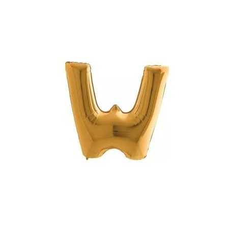BALLON METALLIQUE LETTRE W EN OR 35 CM 