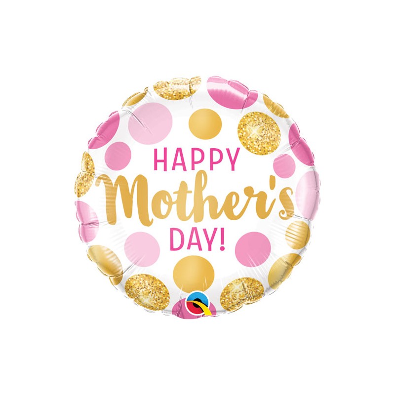 BALLON METALLIQUE ROND HAPPY MOTHER'S DAY 46 CM