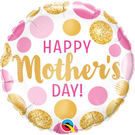 BALLON METALLIQUE ROND HAPPY MOTHER'S DAY 46 CM