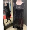 DEGUISEMENT ROBE CHARLESTONE OU DISCO NOIRE GRANDE TAILLE XL  DEGUISEMENT ROBE CHARLESTONE OU DISCO NOIRE GRANDE TAILLE XL